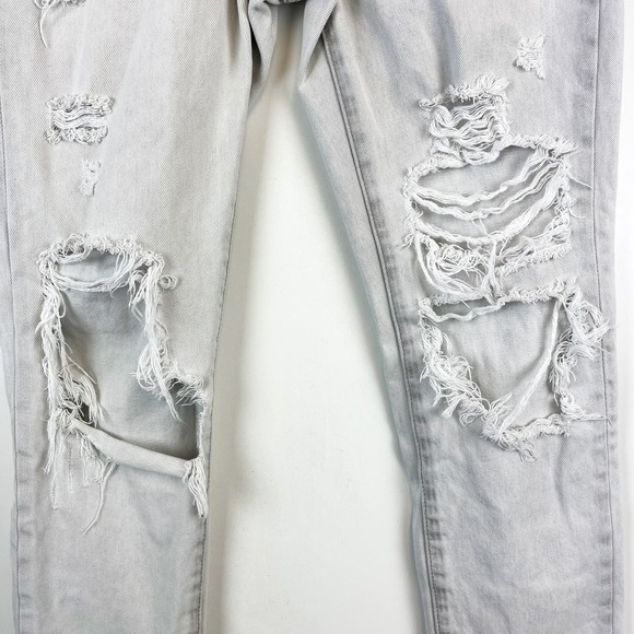 Vervet Womens (25) Rigid Mom Jeans Distressed High Rise 27" Gray Cotton - Picture 2 of 12